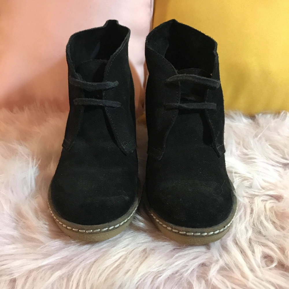 Jcrew suede wedge lace up bootie